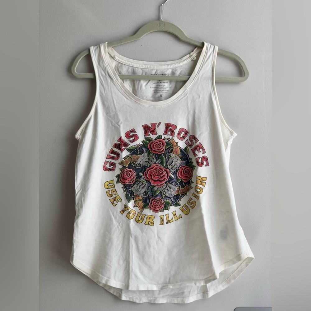 Lucky Brand Guns N’ Roses Graphic Rose Band Casual White Tank Women’s Size S - Picture 6 of 6